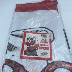VTG Boston International We’re Cookin In Boston Lobster boil design Apron NOS